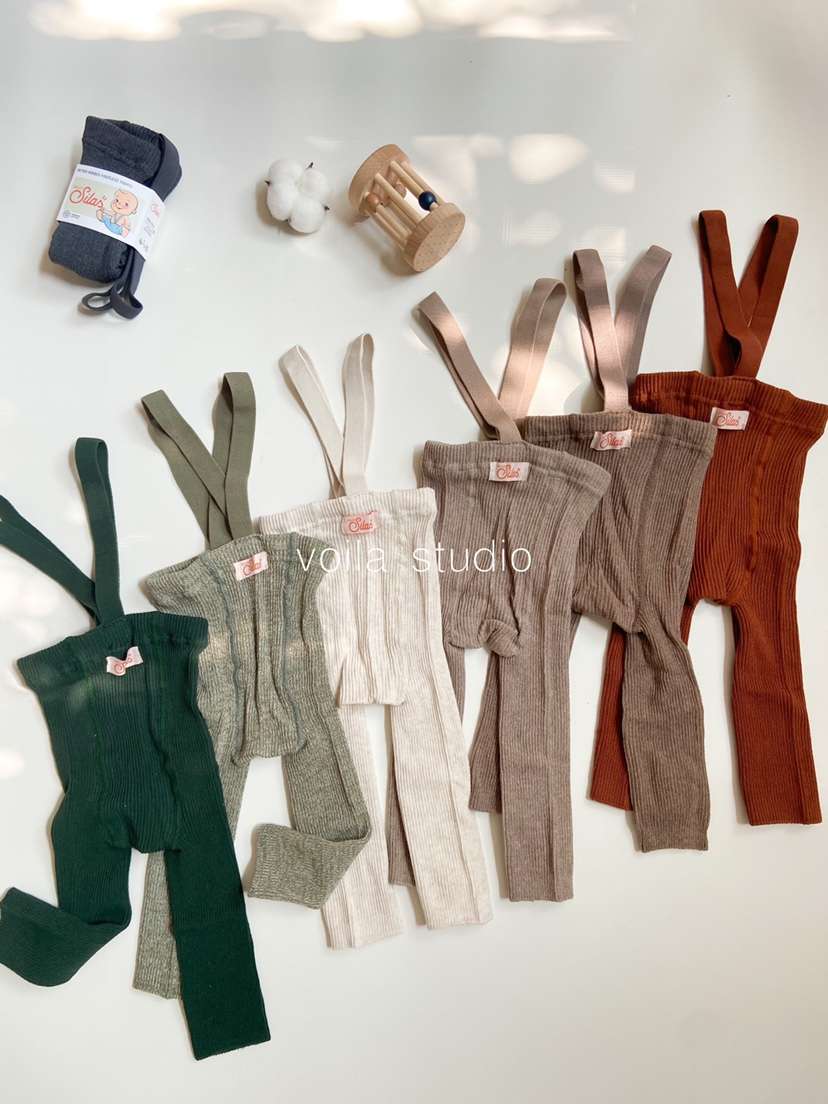 ベビー服  ベビー用リブニットサロペット