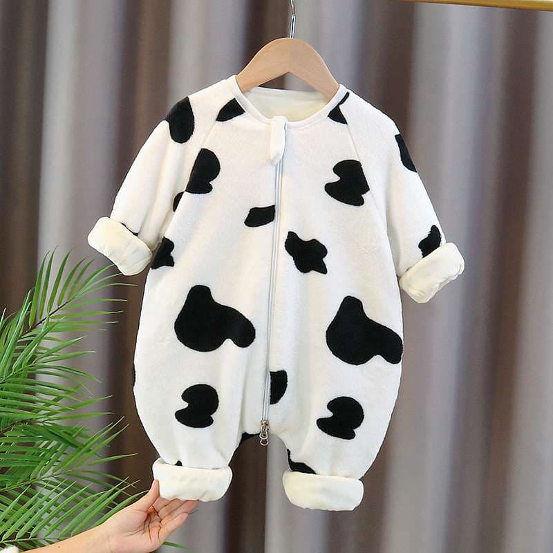 ベビー服  動物柄ふわふわロンパース3種セット