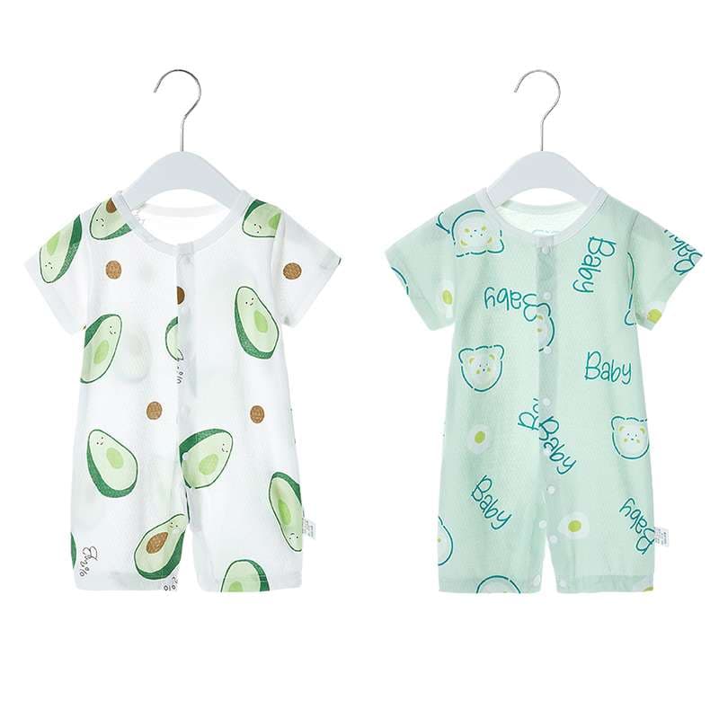 ベビー服  フルーツ&アニマル柄ベビーロンパース