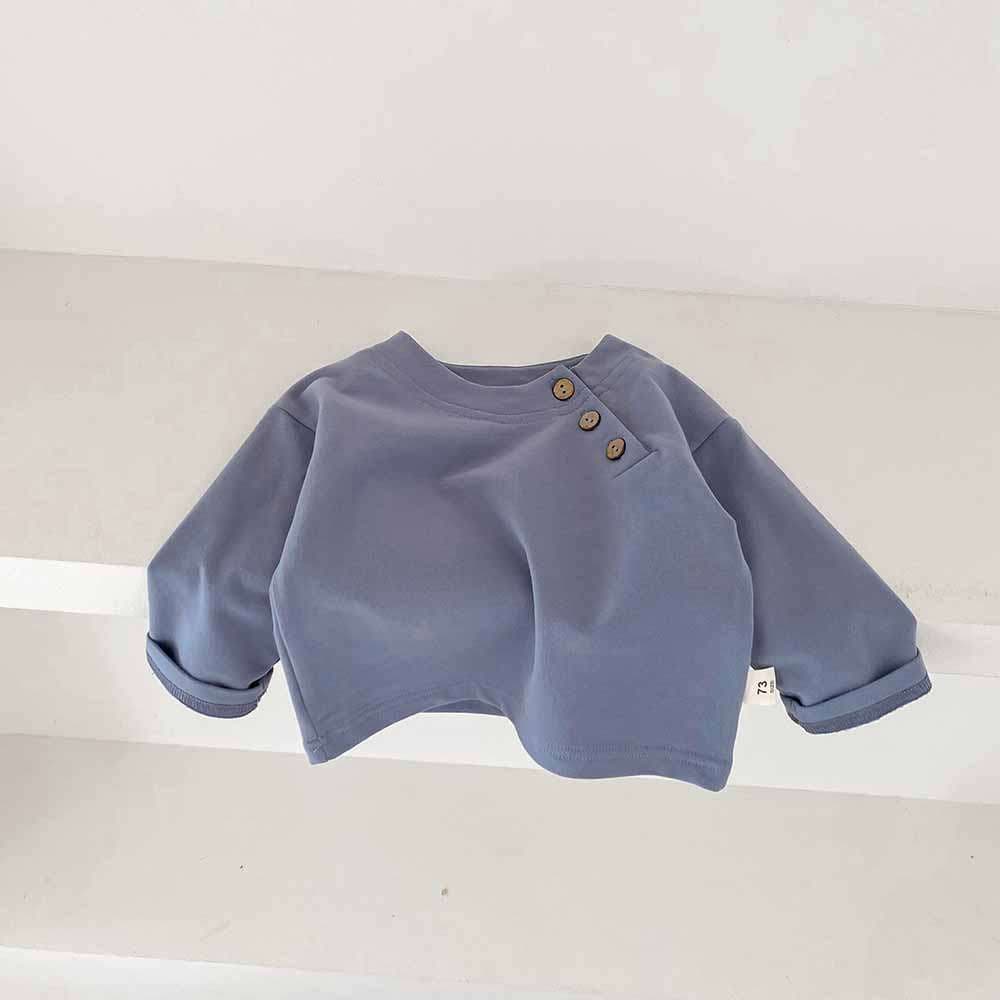 ベビー服  ベビー用ボタン付き長袖カットソー