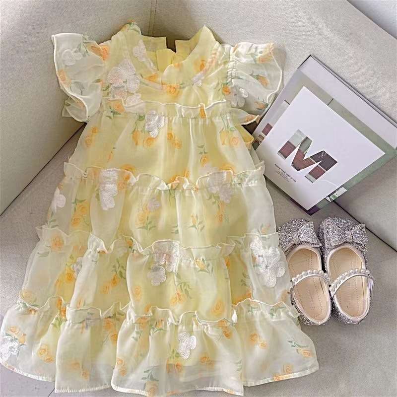 ベビー服  ふんわりティアードベビードレス