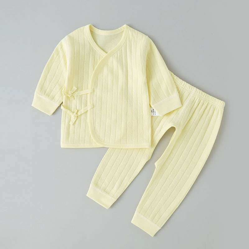 ベビー服  赤ちゃん用リブ編みパジャマ上下セット