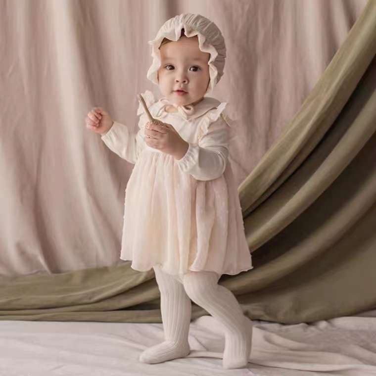 ベビー服  赤ちゃん用リブタイツ 幸せスマイル