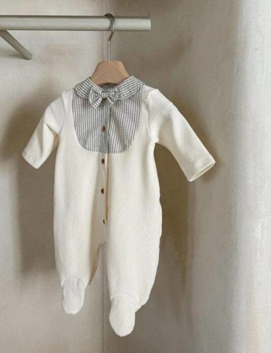 ベビー服 新作襟付きロンパース足付きカバーオール66-90センチ