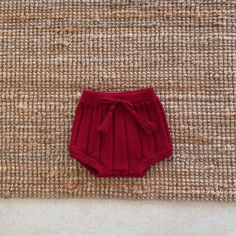 ベビー服 秋冬 ハート刺繍ニットカーディガン ブルマーセット