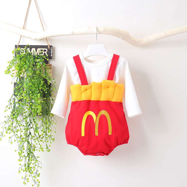 ベビー服  マクドナルド風ベビーロンパース
