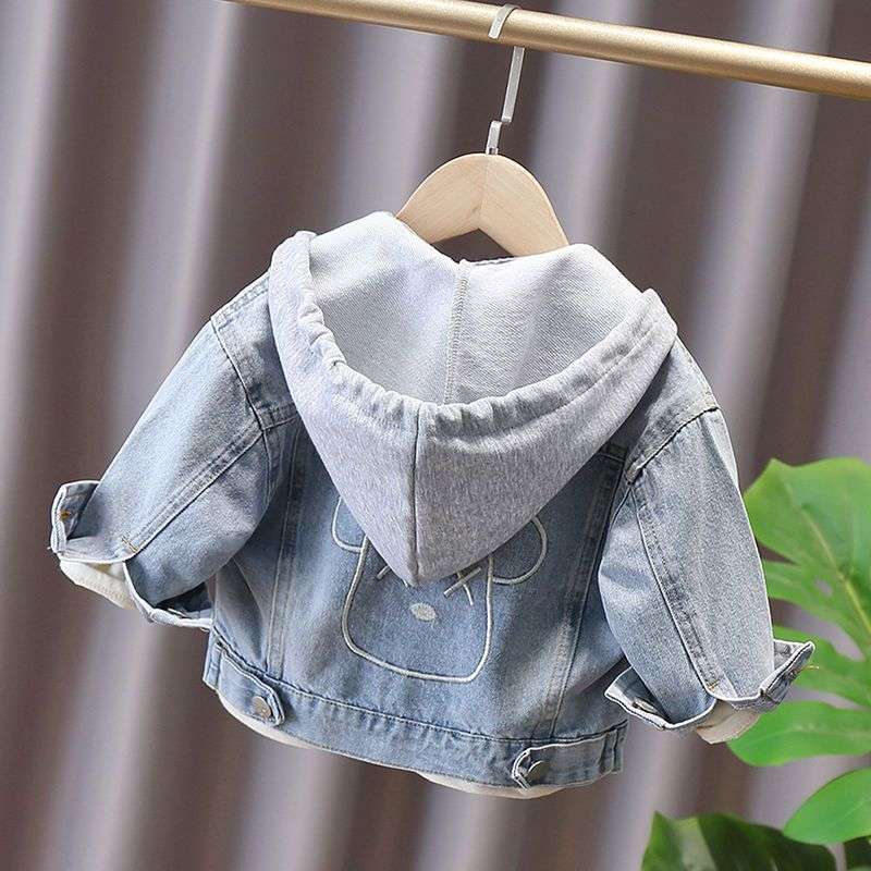 ベビー服  フード付きデニムジャケット