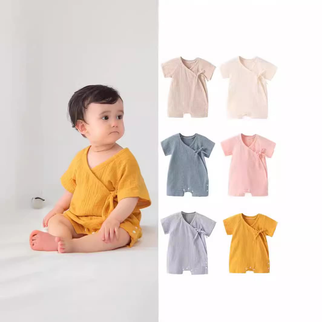 ベビー服 やわらか無撚糸 ベビー肌着ロンパース