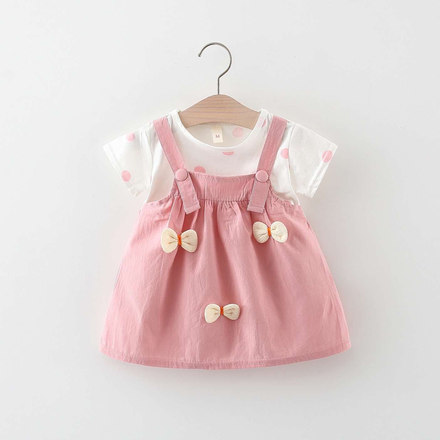  リボン付きキャミソールワンピース風ベビー服