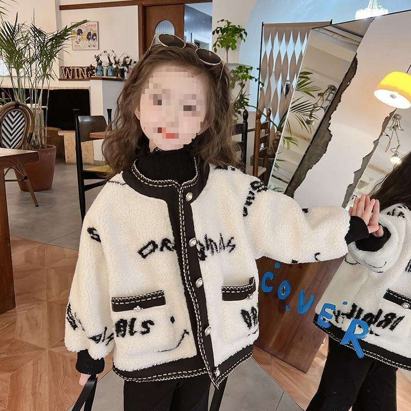 ベビー服  もこもこボアプリントカーディガン