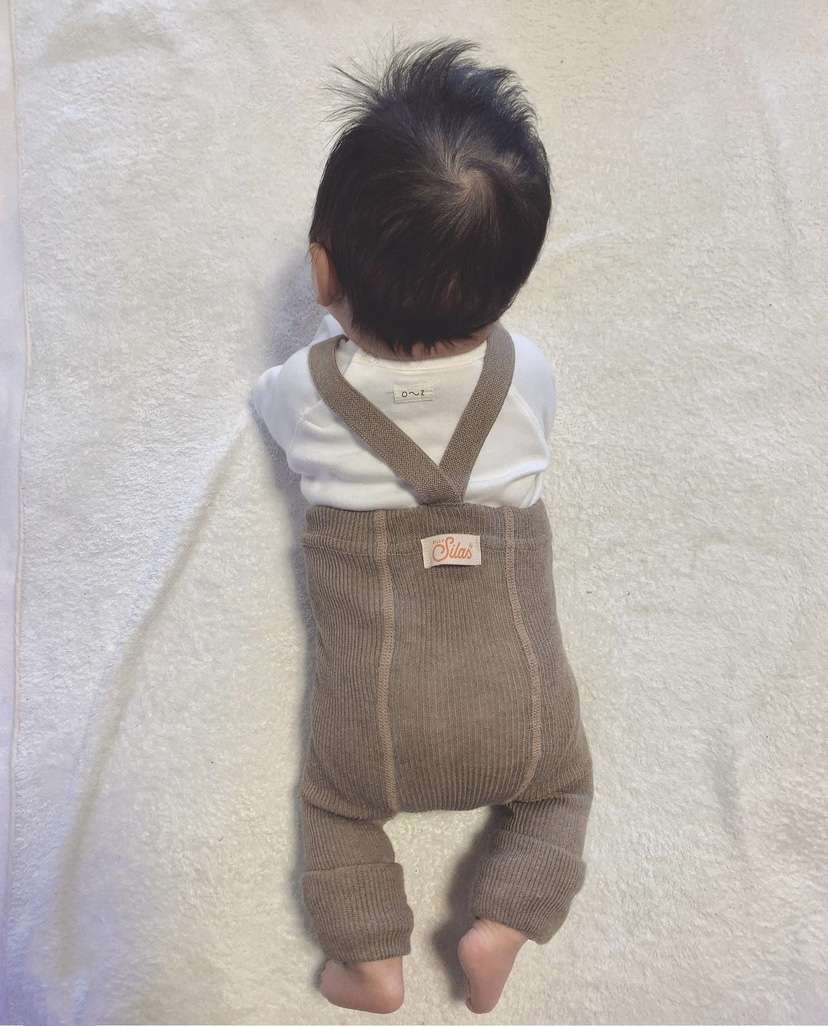 ベビー服  ベビー用リブニットサロペット