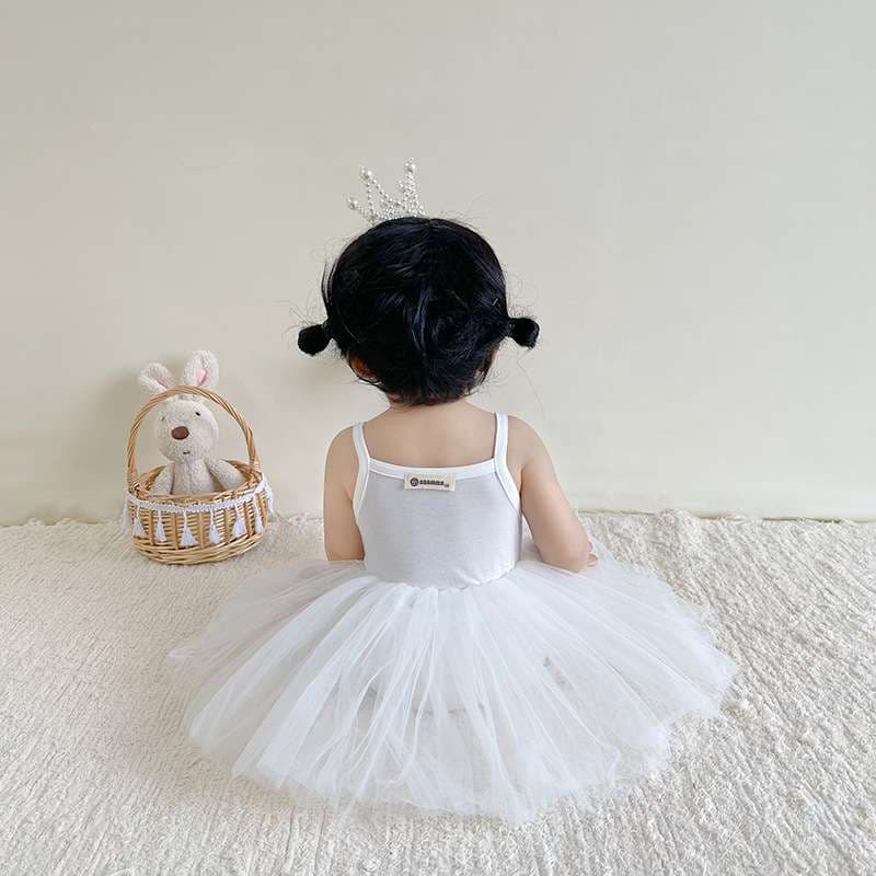 ベビー服  ふわふわチュールのプリンセスドレス
