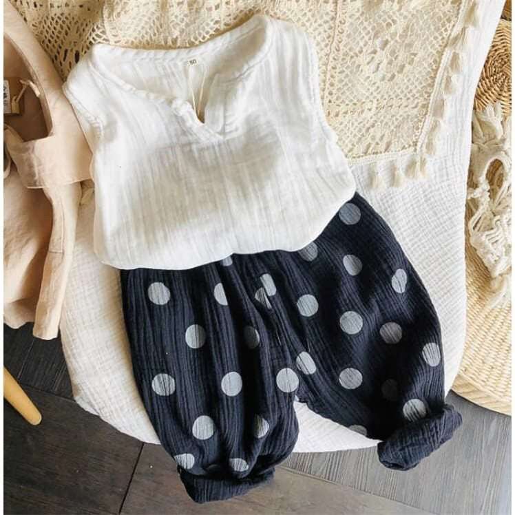 ベビー服  ゆったりドット柄ベビーパンツ