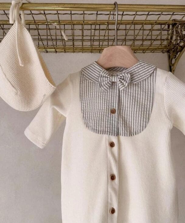 ベビー服 新作襟付きロンパース足付きカバーオール66-90センチ