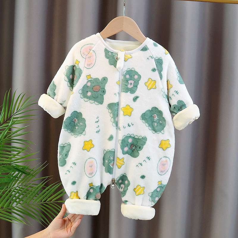 ベビー服  動物柄ふわふわロンパース3種セット
