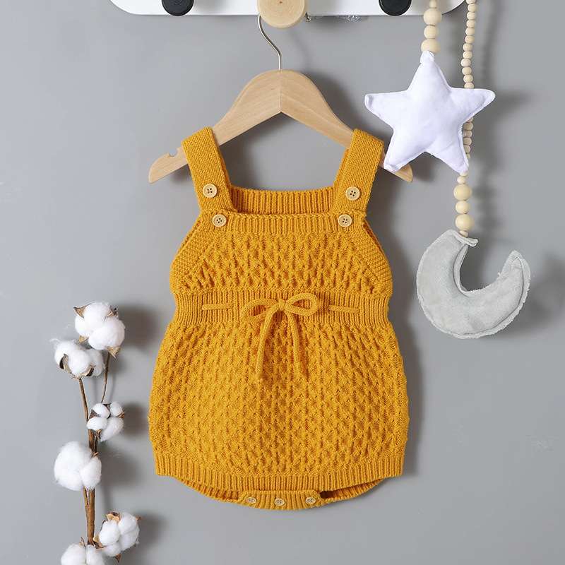 ベビー服  ニット編みベビーロンパース