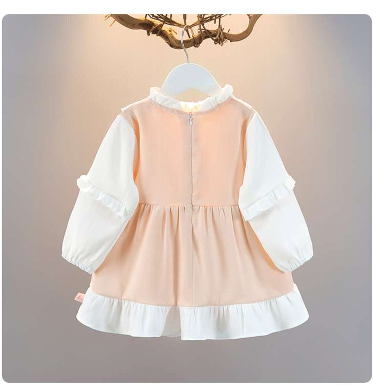 ベビー服  フリル付きリボン飾りベビードレス