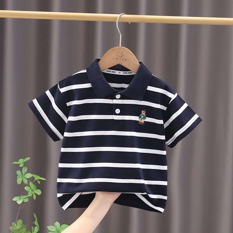 ベビー服  ストライプ柄ポロシャツ 親子お揃い