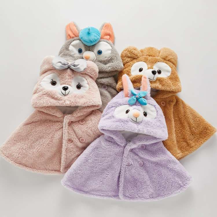 ベビー服  動物キャラクター もこもこフード付きポンチョ