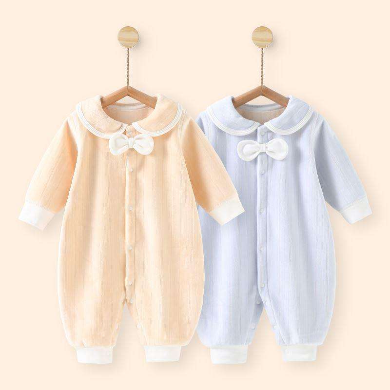 ベビー服  ふんわりリボン付きベビーロンパース