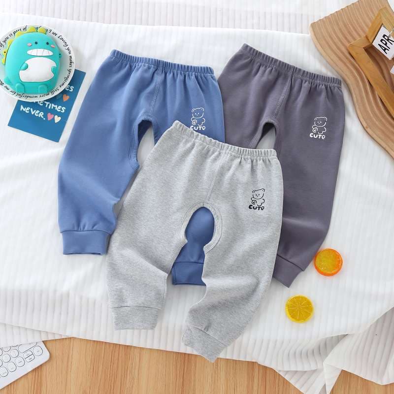ベビー服  くまさんプリント入り赤ちゃん用パンツ