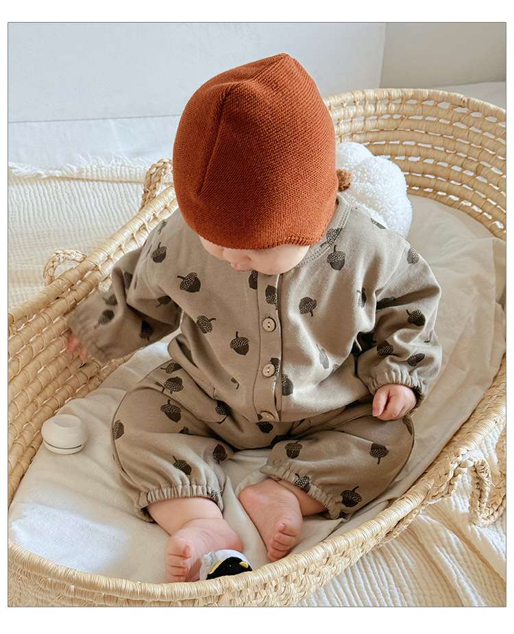 ベビー服 どんぐり柄のふんわりコンビ