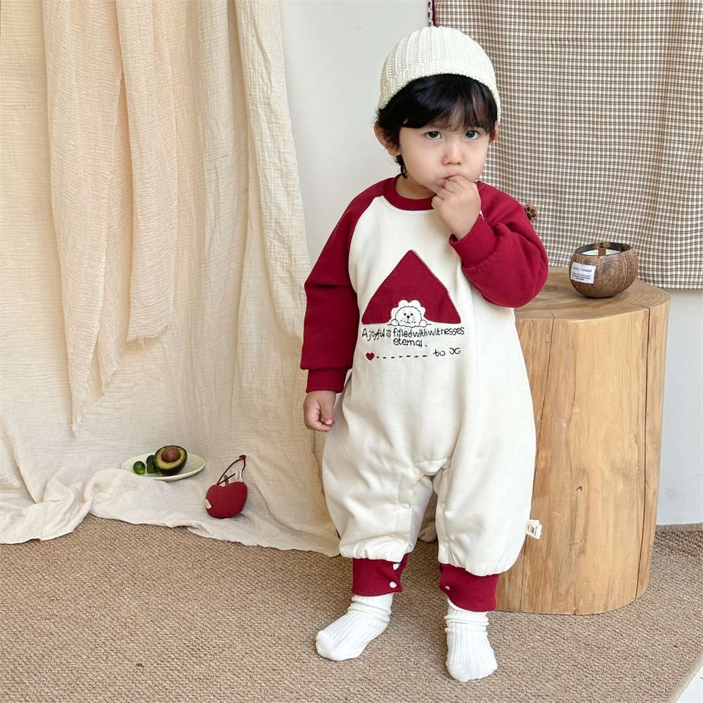ベビー服  もこもこ暖か冬用ベビーロンパース
