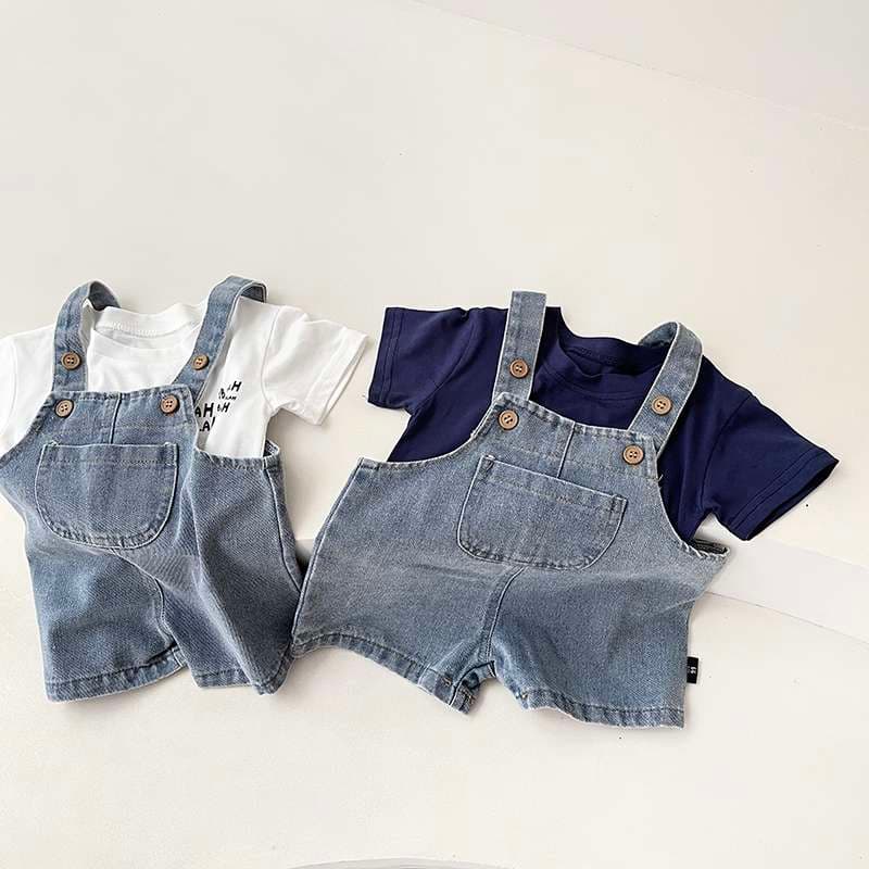 ベビー服  デニムサロペットとTシャツのセット