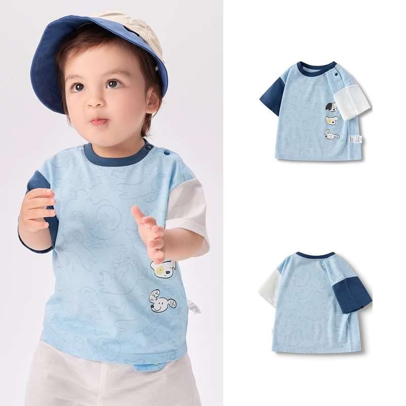 ベビー服  動物プリント半袖Tシャツ