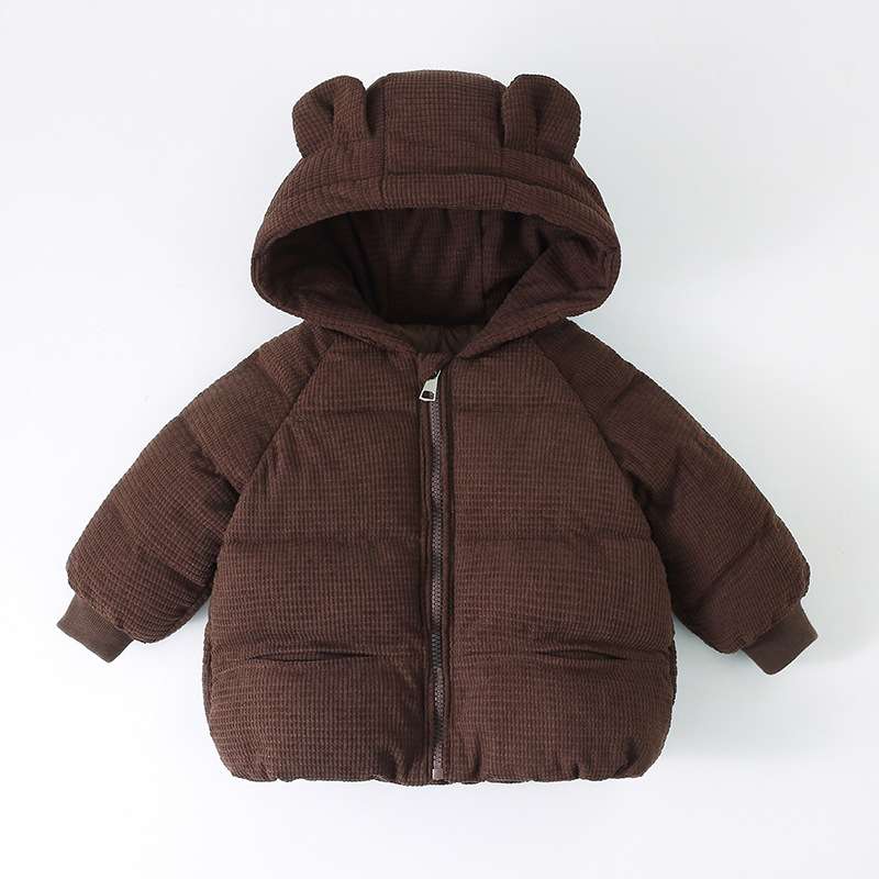 ベビー服  ふわもこベビー用フード付きダウンジャケット