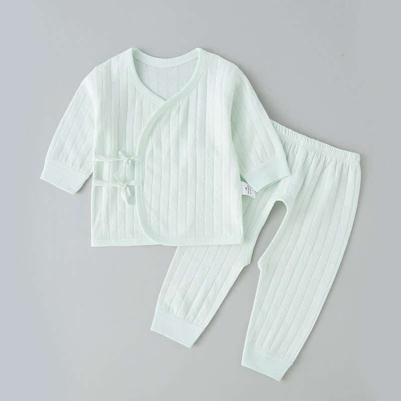 ベビー服  赤ちゃん用リブ編みパジャマ上下セット