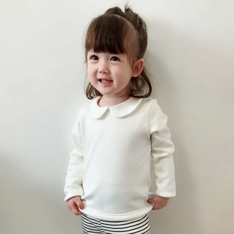 ベビー服  ピーターパン襟長袖カットソー