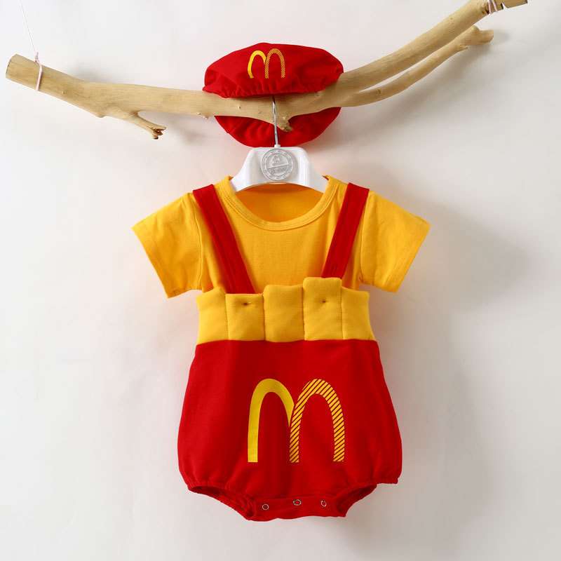 ベビー服  マクドナルド風ベビーロンパース