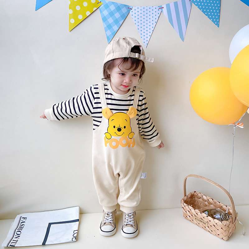 ベビー服  くまさんデザイン総柄ロンパース