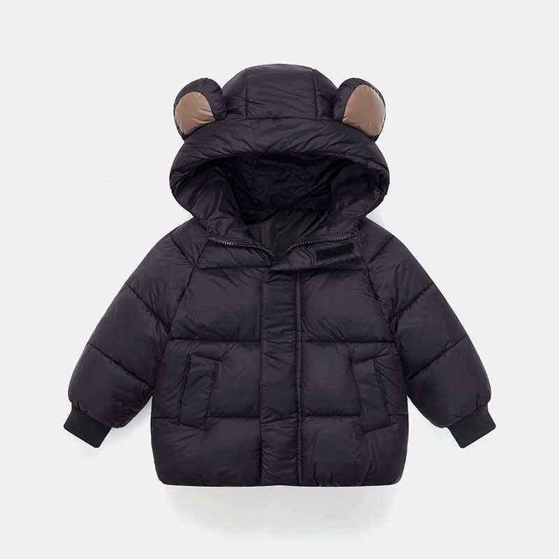 ベビー服  ふわもこくまさんフード付きダウンジャケット
