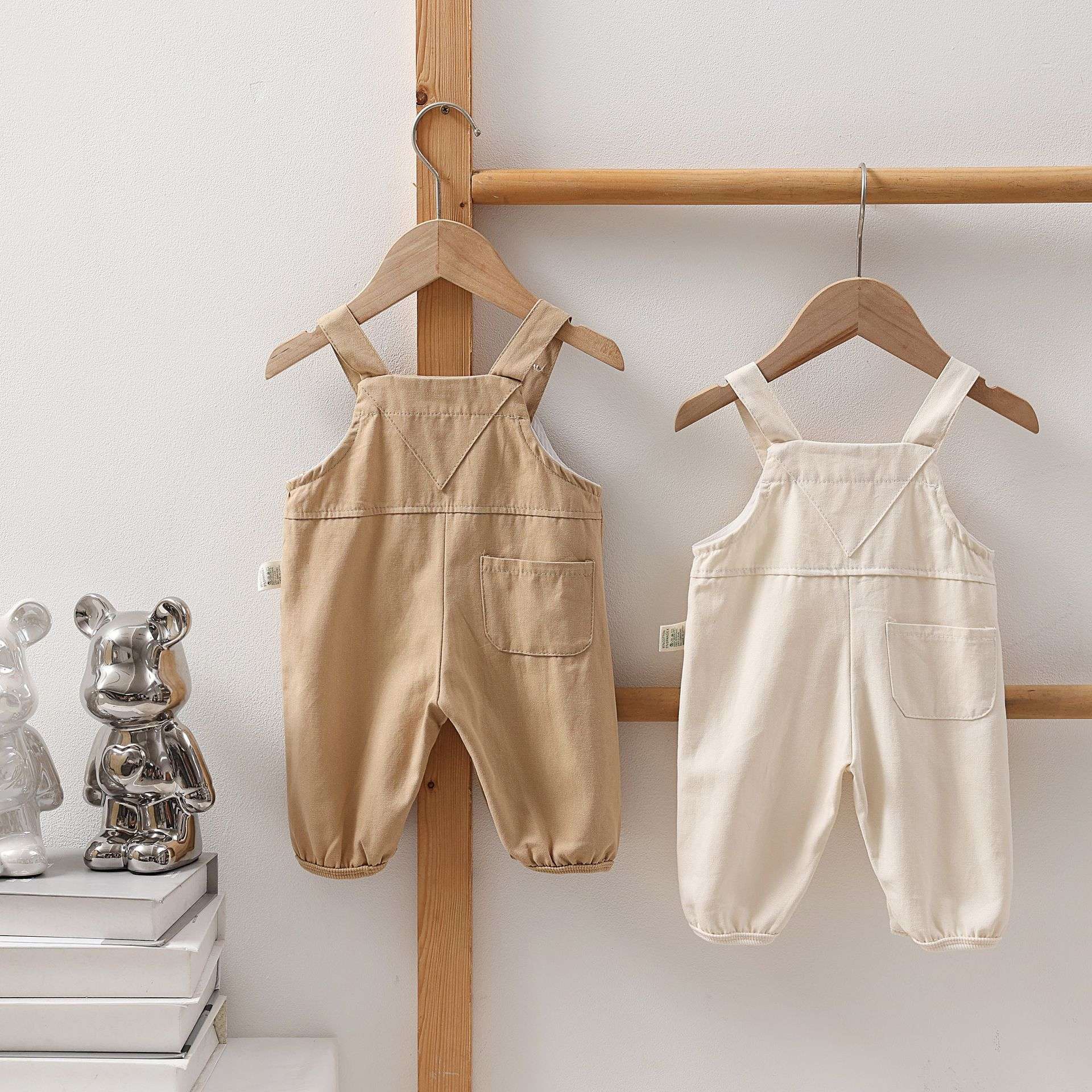 ベビー服  ふんわりオーバーオール風ベビーロンパース