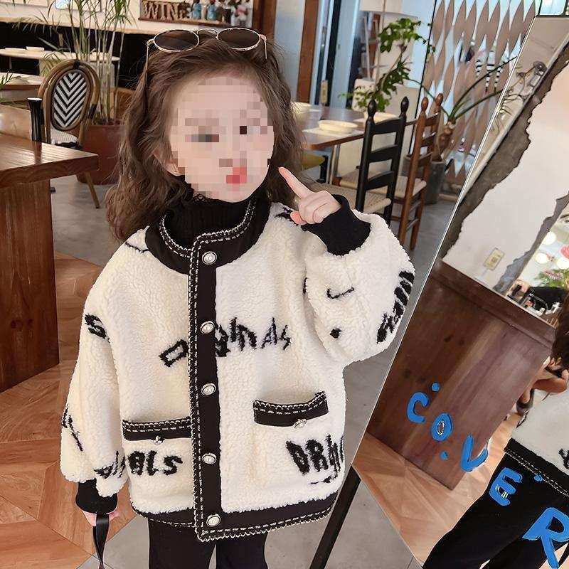 ベビー服  もこもこボアプリントカーディガン