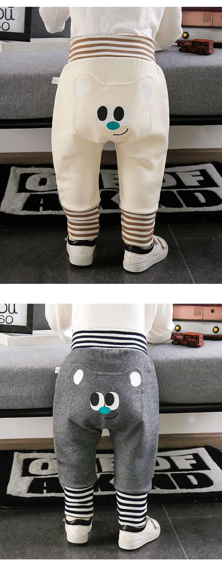 ベビー服  動物顔付きベビーパンツ