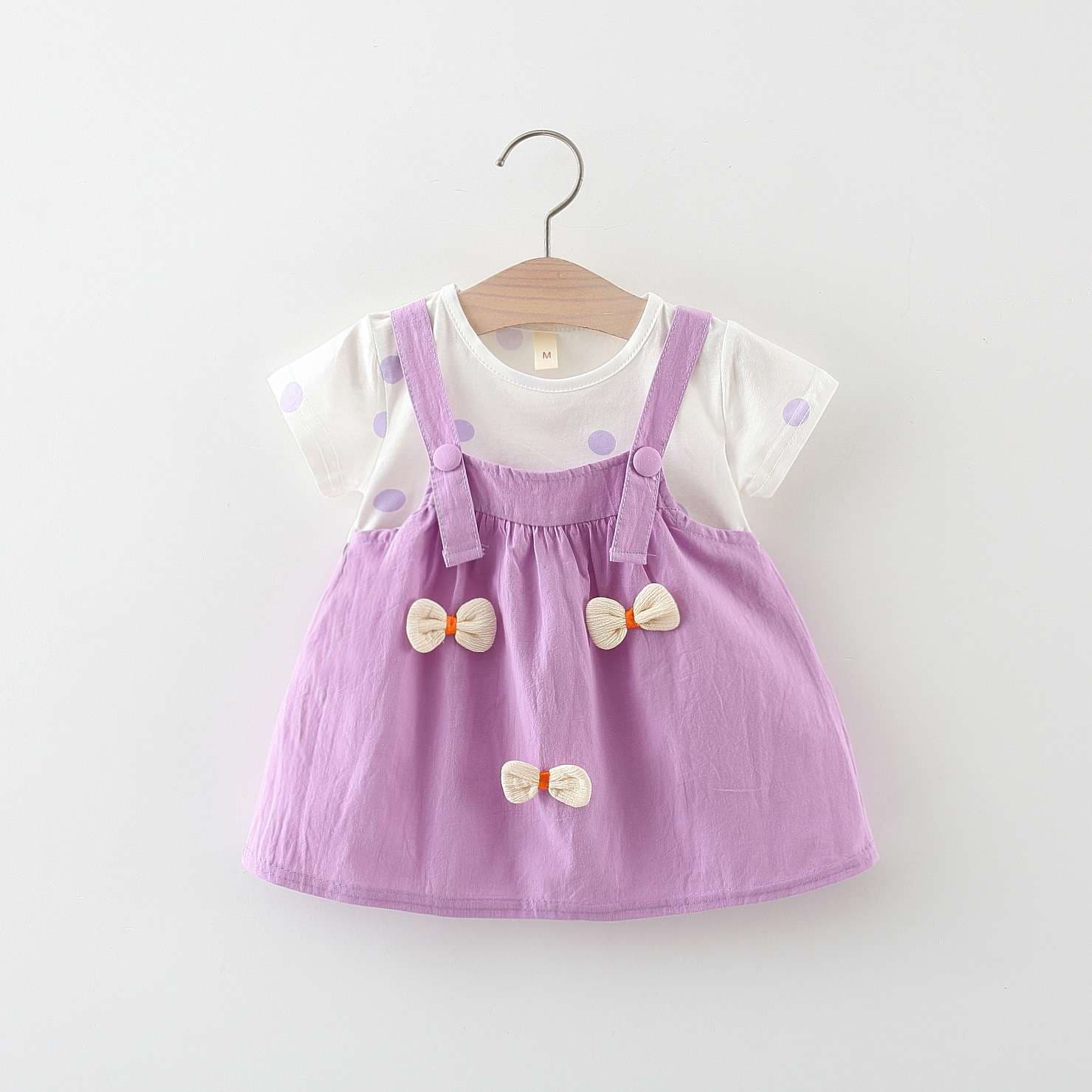  リボン付きキャミソールワンピース風ベビー服