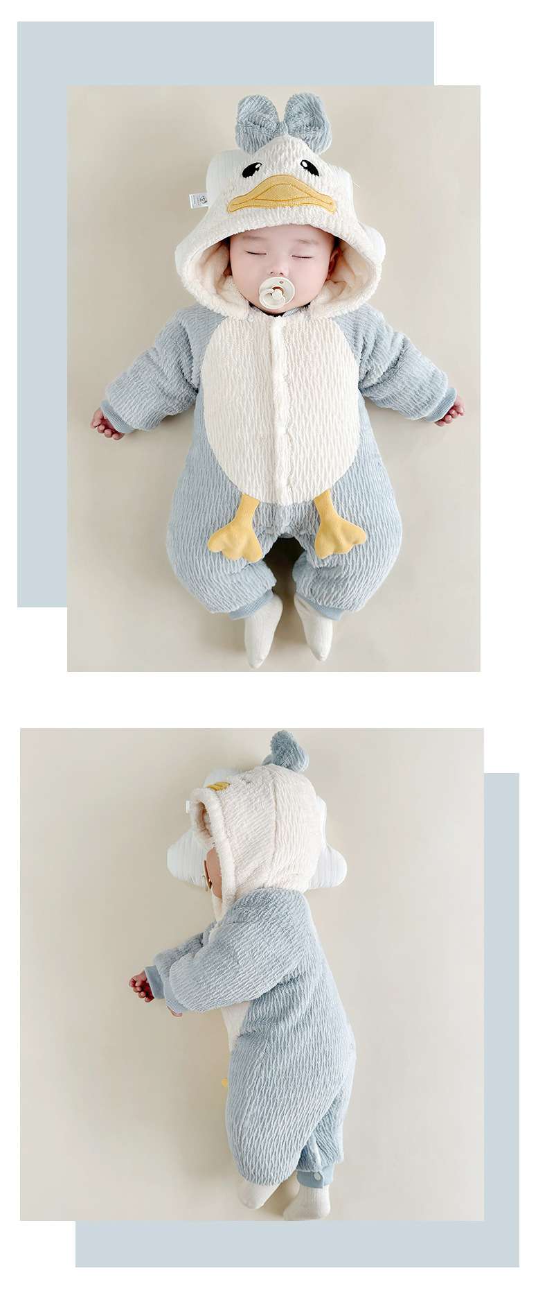 ベビー服 動物なりきりもこもこロンパース