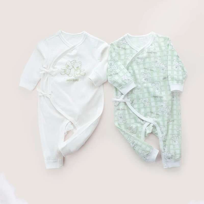 ベビー服  新生児用やわらか綿素材コンビ肌着
