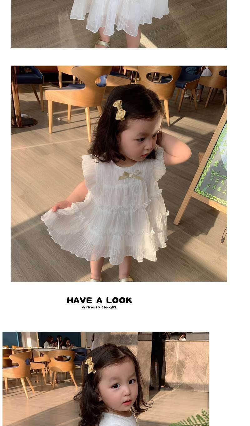 ベビー服  ふんわりチュールのティアードベビードレス