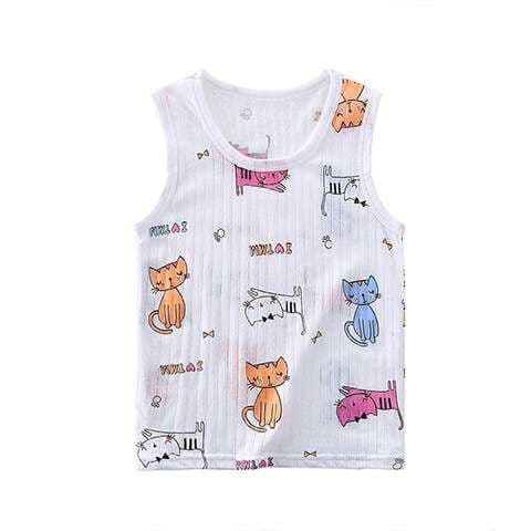 ベビー服  かわいい動物とのりものプリント肌着