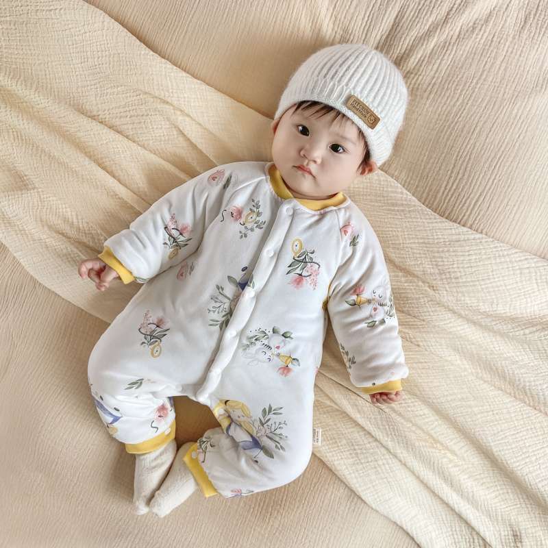 ベビー服  動物柄ふわもこ赤ちゃんロンパース