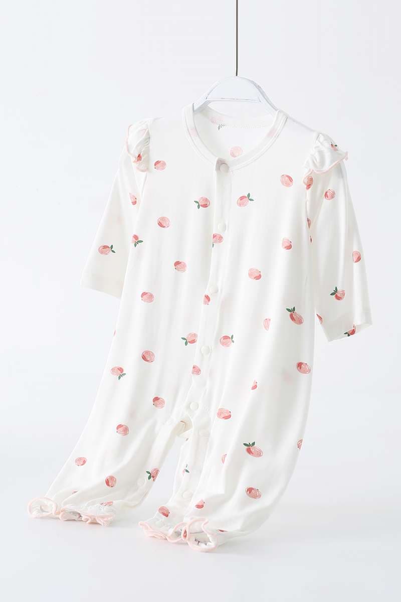 ベビー服  優しい肌触りの赤ちゃん用長袖ロンパース