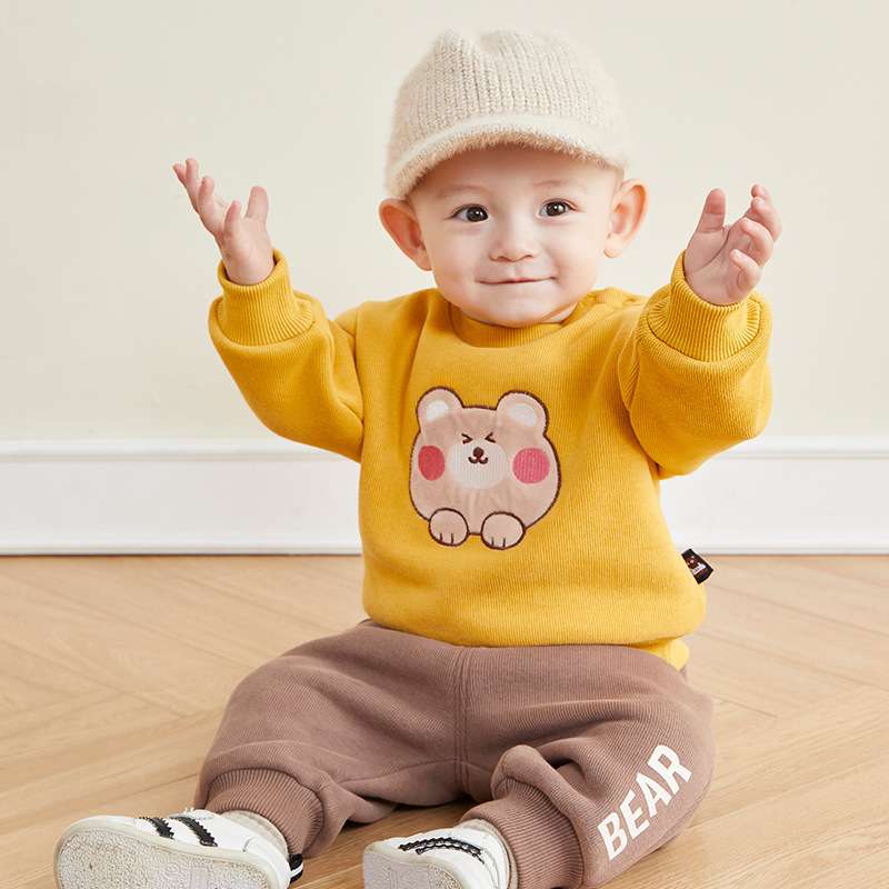ベビー服  ふわもこ動物アップリケベビースウェット
