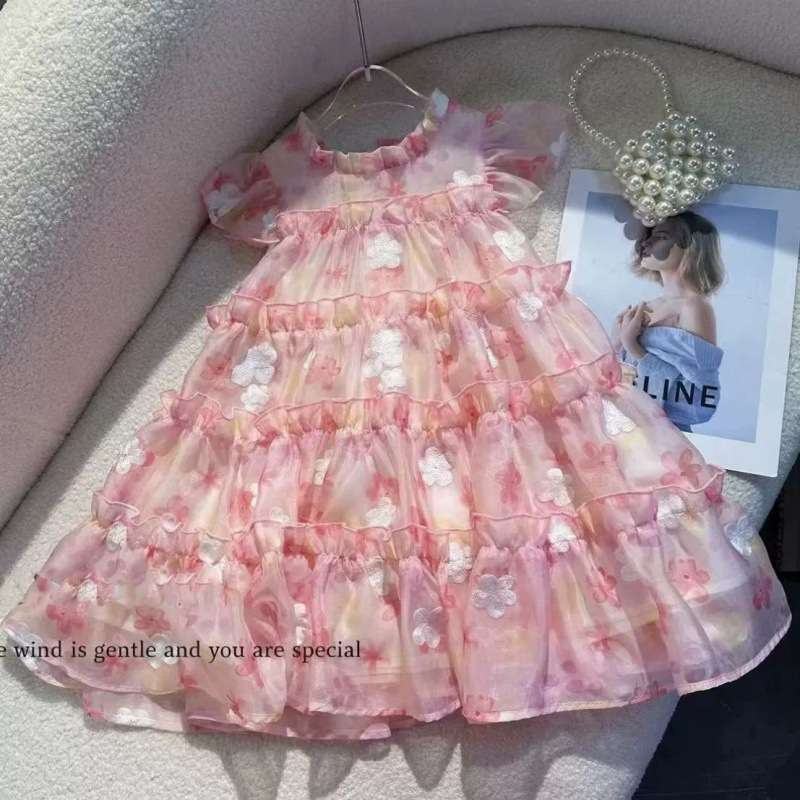 ベビー服  ふんわりティアードベビードレス