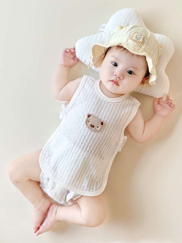 ベビー服  やわらか赤ちゃん用ノースリーブボディスーツ