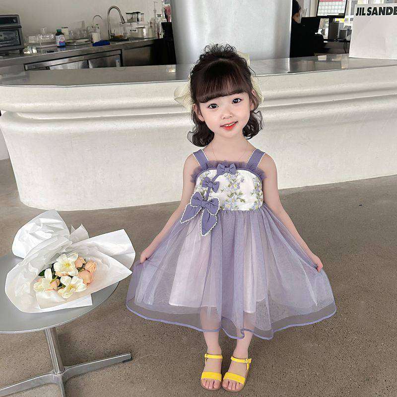 ベビー服 
リボン飾りチュールワンピース