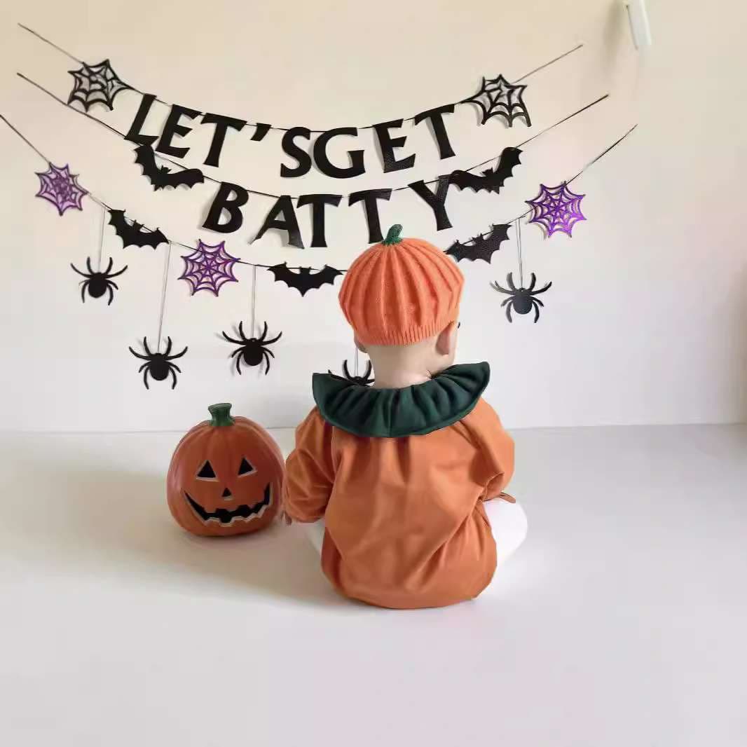 ベビー服 ハロウィンかぼちゃロンパース